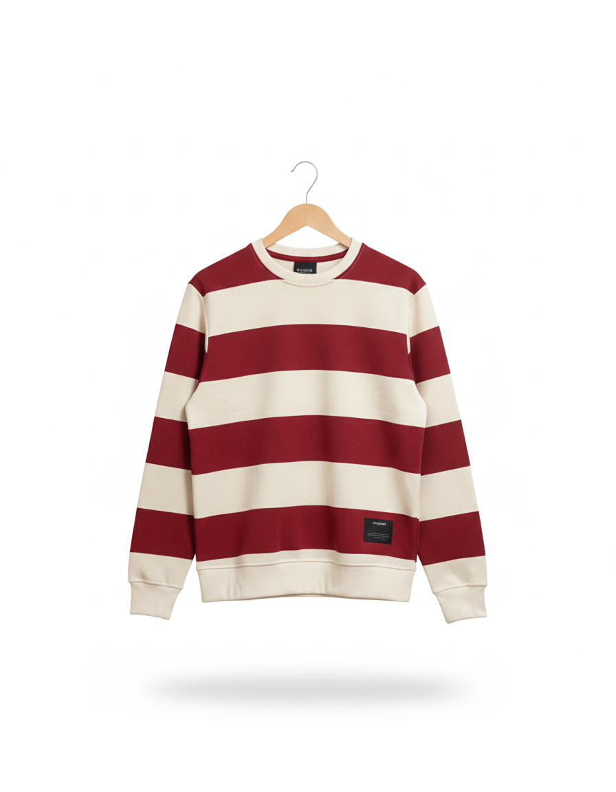 Rugger Stripe Crewneck Sweatshirt